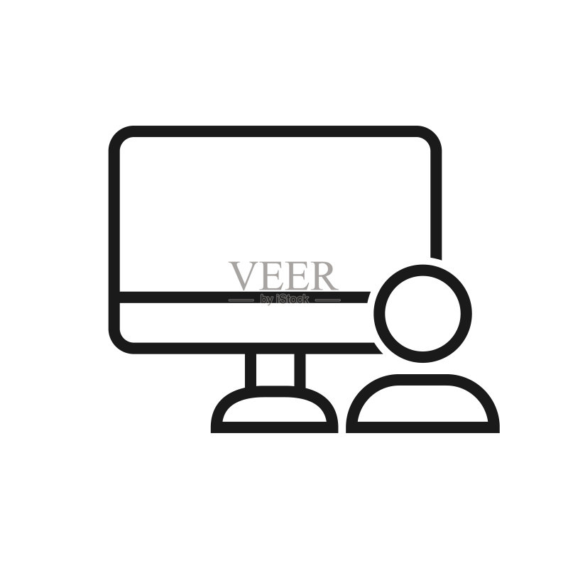 电脑用户轮廓矢量图标图标素材
