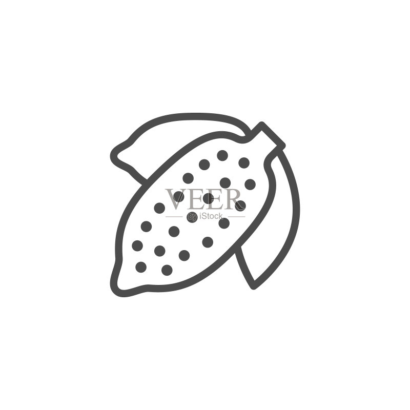 可可豆线条轮廓图标图标素材