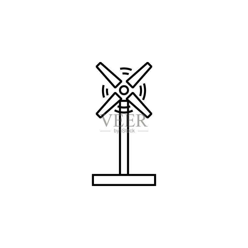 风力能源线图标。能源插图图标元素。符号标志可用于网页、logo、移动应用、UI、UX图标素材