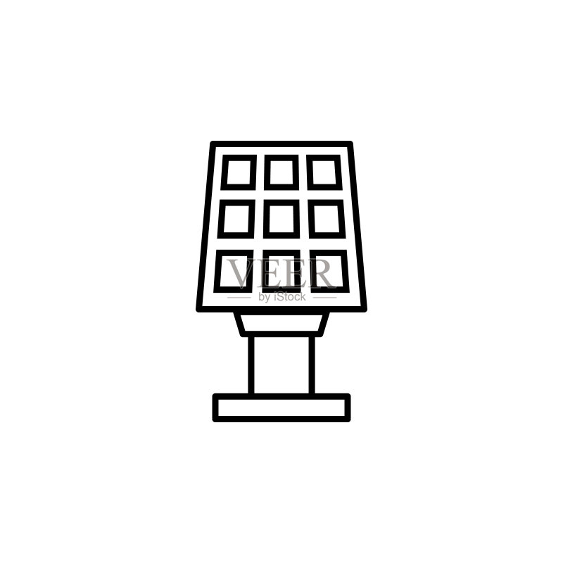 太阳能电池板线性图标。能源插图图标元素。符号可用于网站、logo、移动应用、UI、UX图标素材