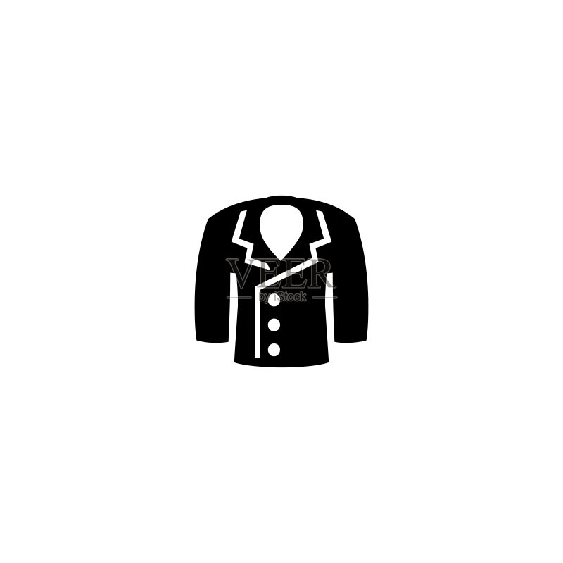 厨师制服矢量图标:夹克扁平图标图标素材