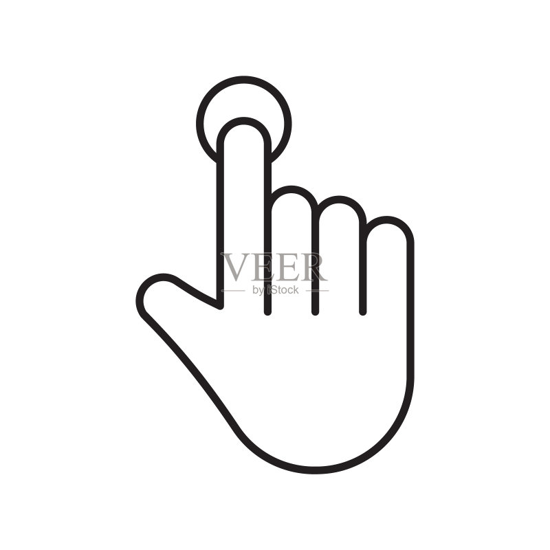 右手图标,触摸控制logo线性图像图标素材