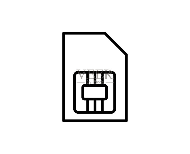 SIM卡线性图标图标素材