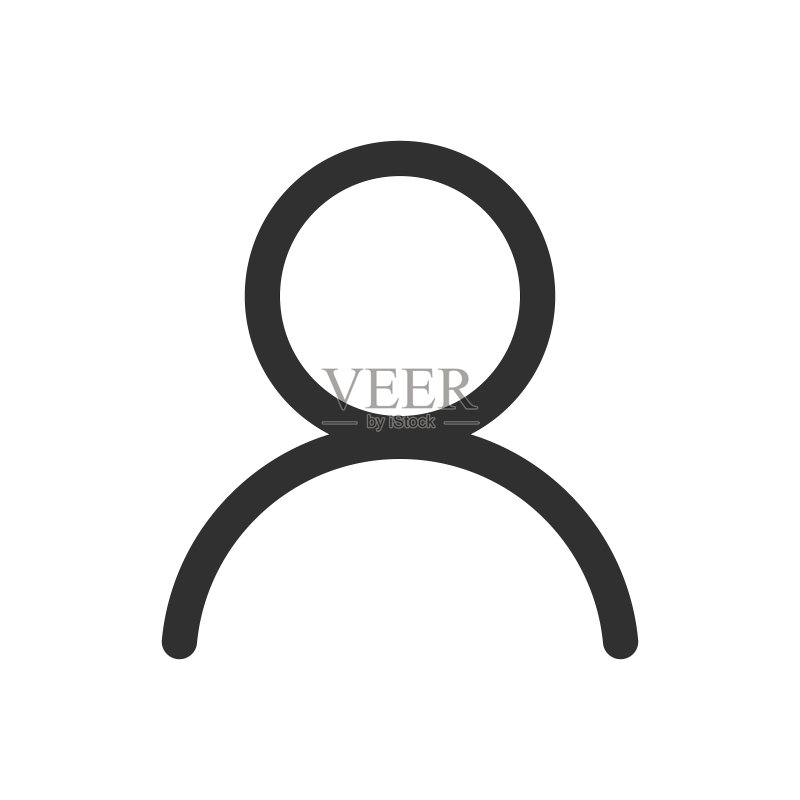 用户资料登录或访问认证图标按钮:人物、帐户登录标志符号矢量图,白色背景图标素材
