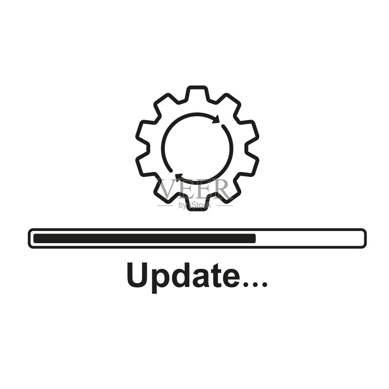 加载过程:系统更新图标,用于图形和网页设计的应用程序升级进度图标素材