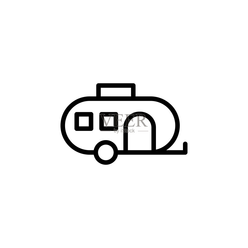 简约的旅行车线条图标图标素材