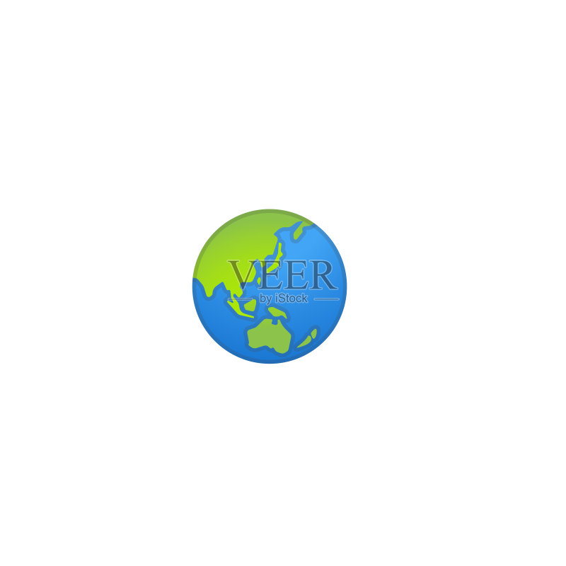 地球写实矢量图标:世界地图表情符号图标素材
