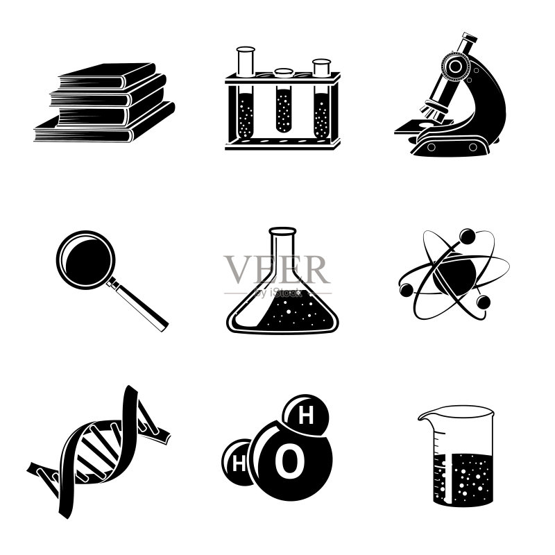 黑色科学图标图标素材
