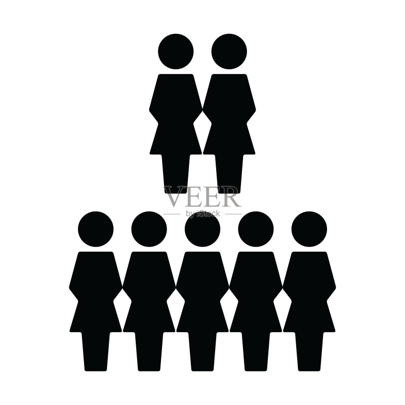 扁平风格商务管理女性群组网络图标矢量人物头像图标素材