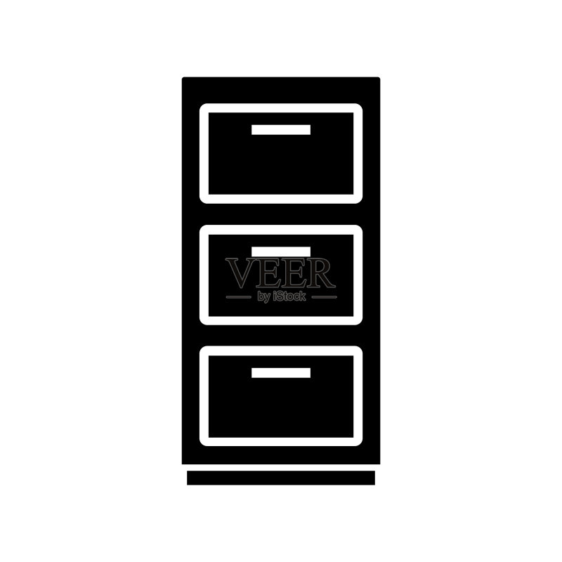 白色背景上的柜子图标,logo图标素材