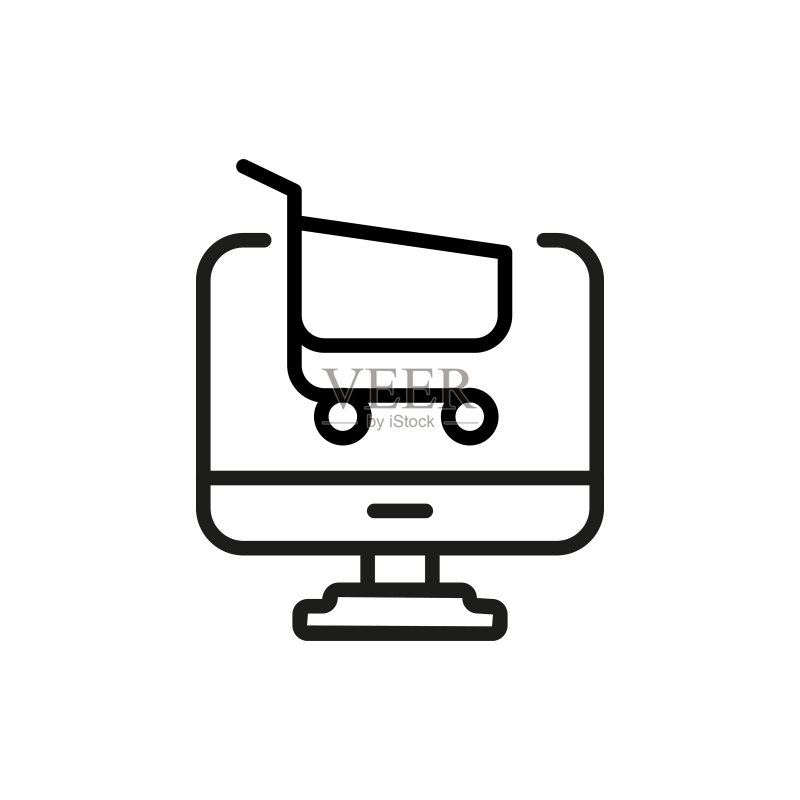 简约在线商店线条图标图标素材