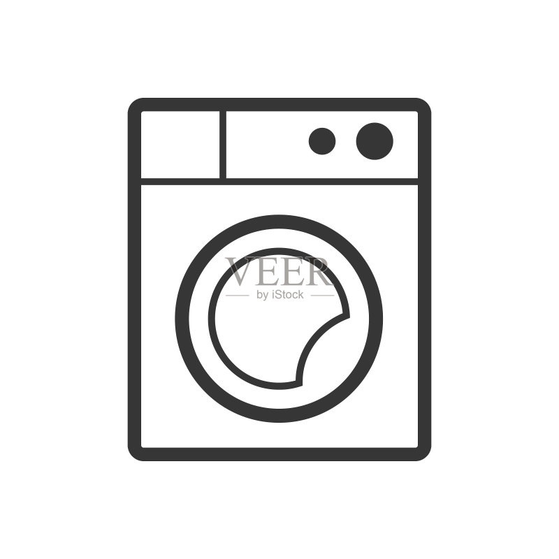 洗衣机轮廓独立矢量图标图标素材