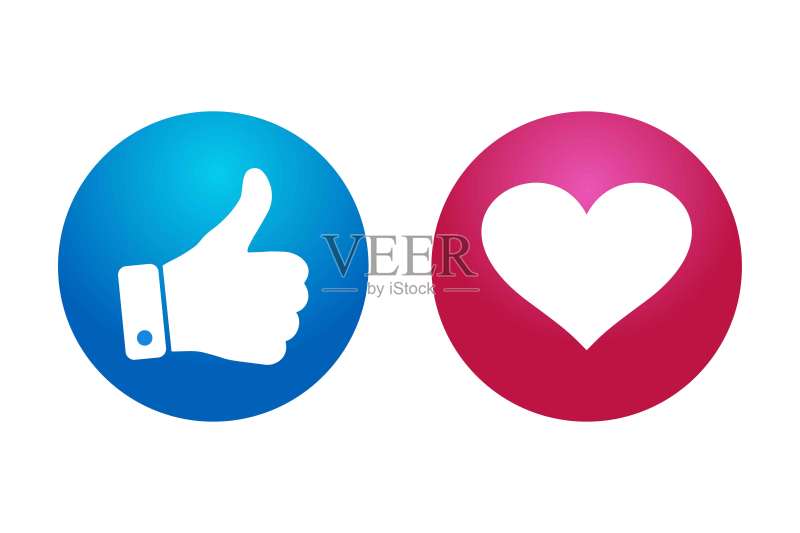 用于社交媒体Facebook Instagram Whatsapp聊天评论反应的高质量3D矢量圆形蓝色红色卡通气泡表情符号,如爱心表情符号角色消息的图标模板图标素材