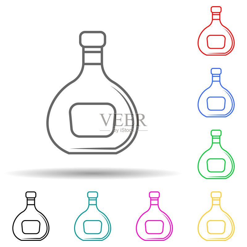 彩色酒精瓶图标图标素材