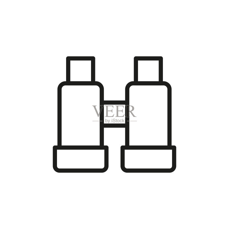 简易双筒望远镜线条图标图标素材