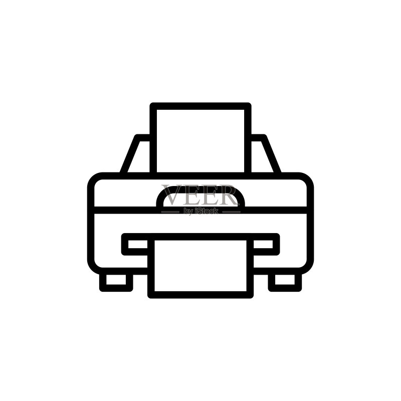 简约打印机线条图标图标素材