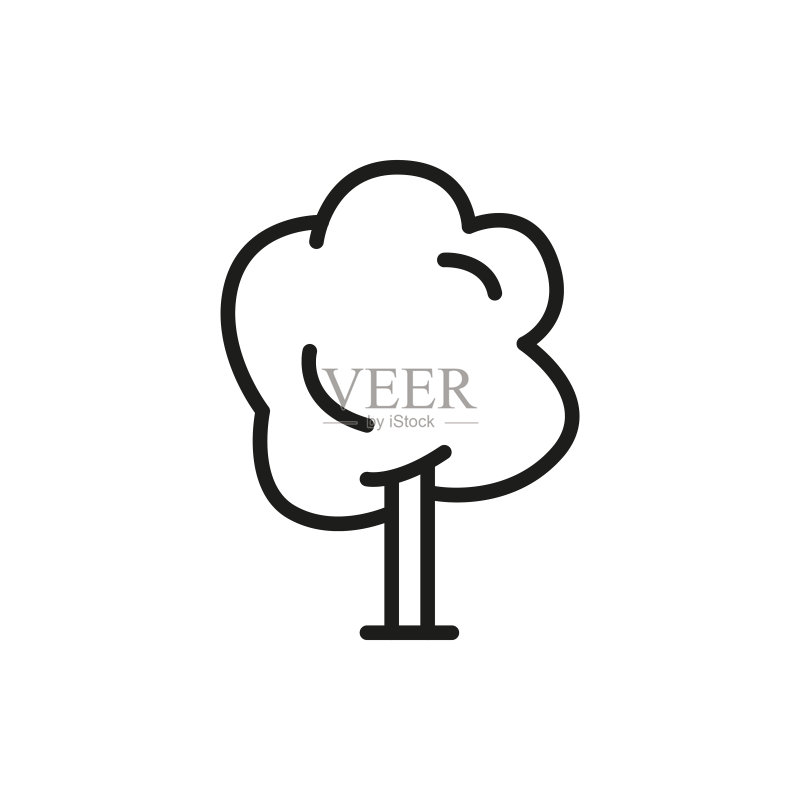 简约树木线条图标图标素材