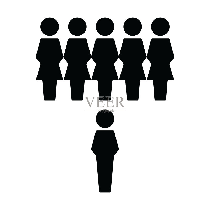 公司图标矢量,男女团队人物符号,扁平风格标志图标素材