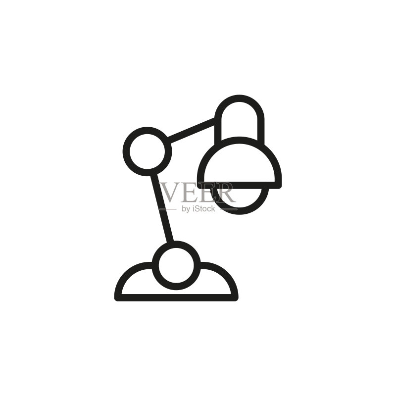 简约台灯线条图标图标素材