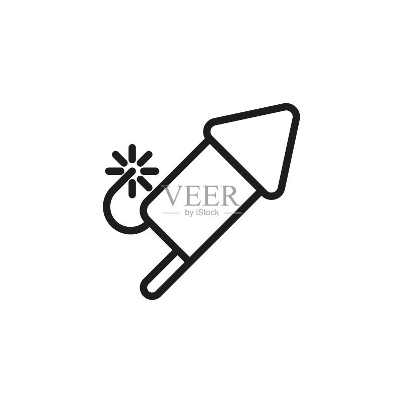 简约鞭炮线性图标图标素材