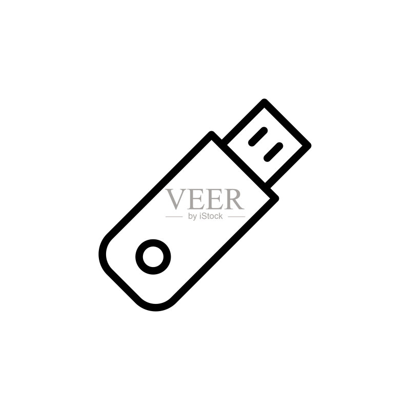 简约U盘线条图标图标素材