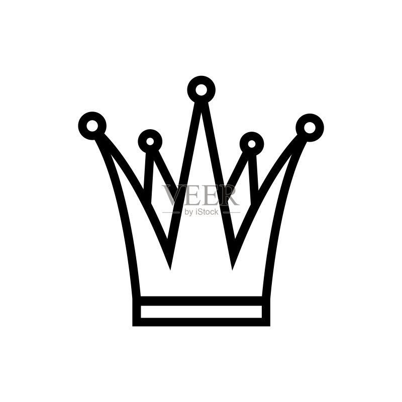 皇冠线条图标,白色背景logo图标素材