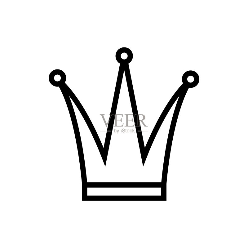 皇冠线条图标,白色背景logo图标素材