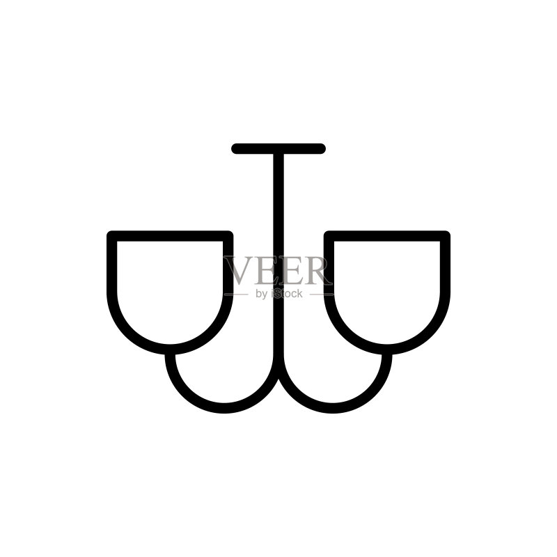 简约吊灯线条图标图标素材