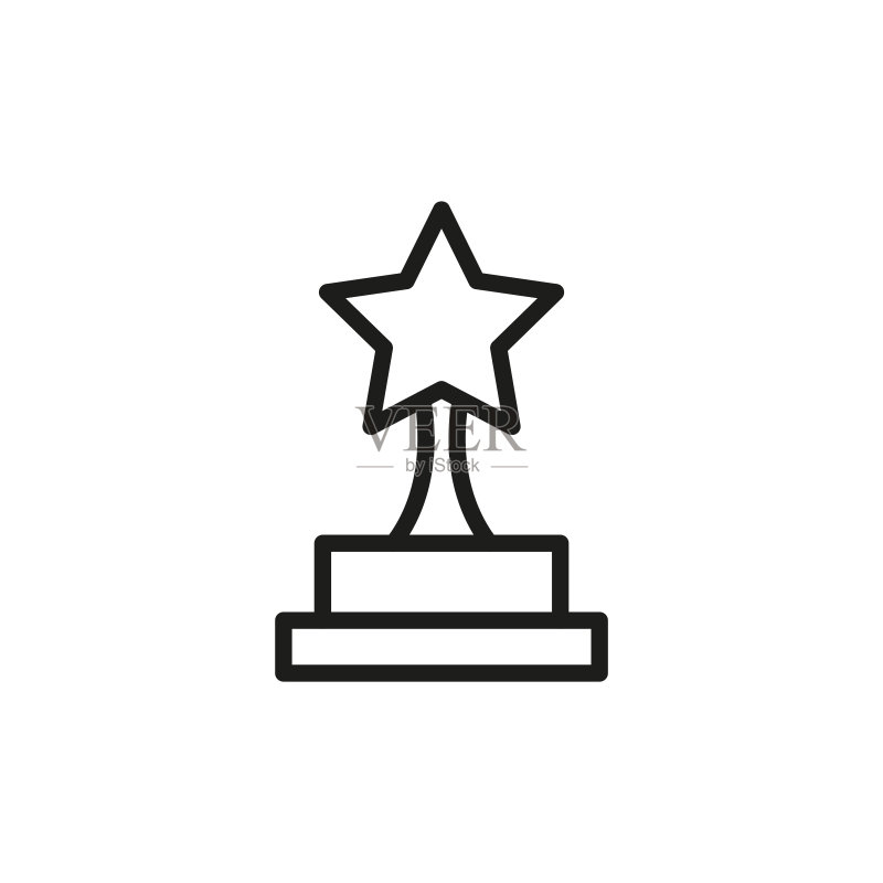 简洁的奖杯线条图标图标素材