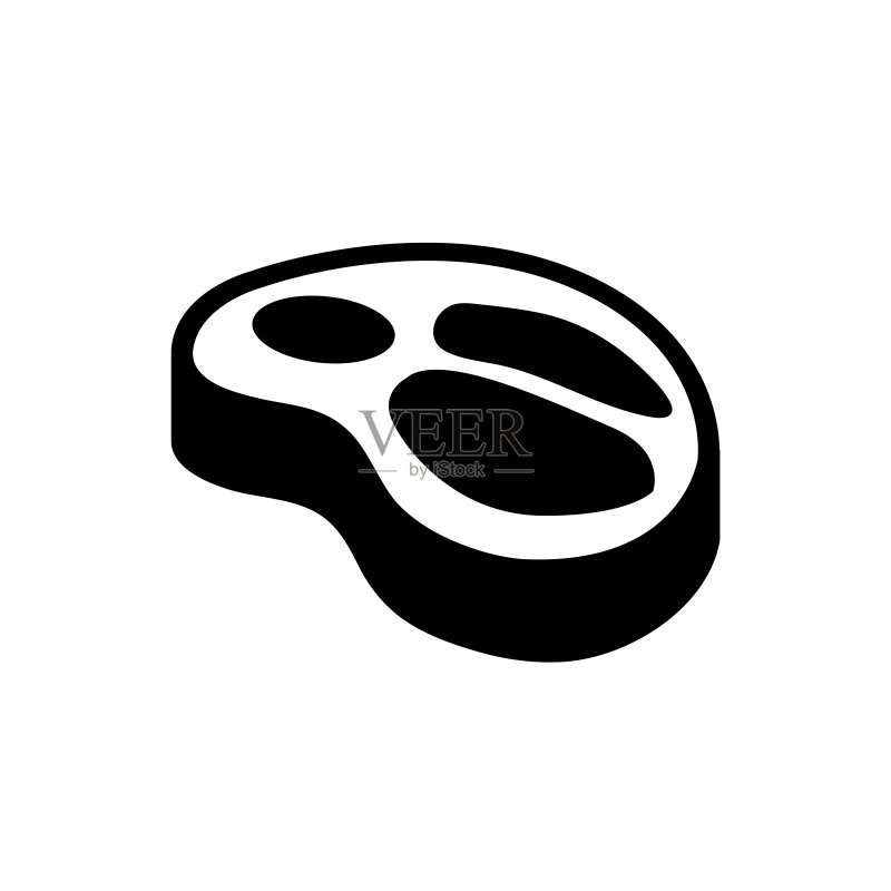 牛排图标,白色背景上的logo,肉类图标图标素材