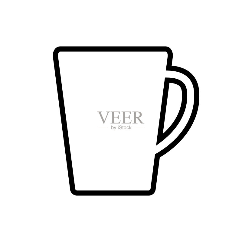 白色背景上的杯子线条图标logo图标素材