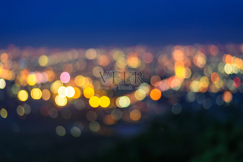 模糊抽象的城市形式,山景点背景灯正版图片素材