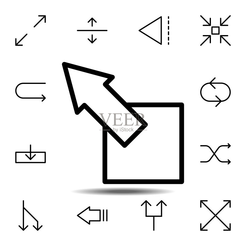 箭头全屏图标UI/UX矢量元素图标素材