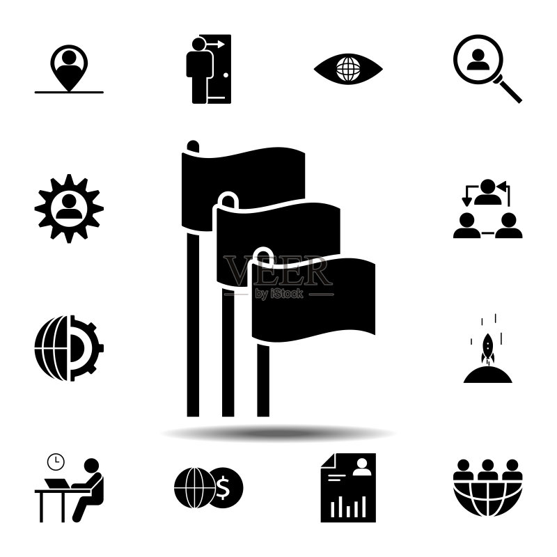 会议旗帜图标,用于UI和UX、网站或移动应用的商业全球图标集中的简单符号矢量元素图标素材