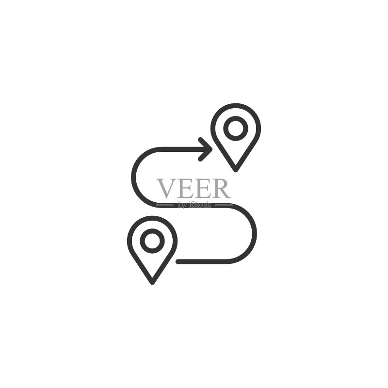 地图大头针图标在平面风格。GPS导航矢量图上的白色孤立背景。定位业务概念。图标素材