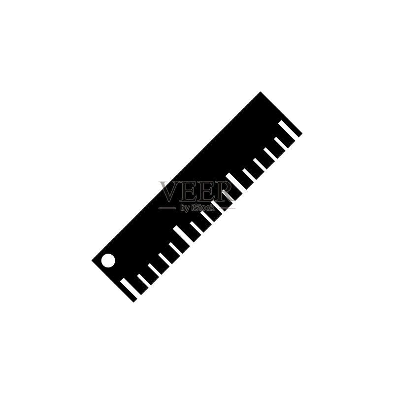 尺子图标logo,白色背景上隔离图标素材