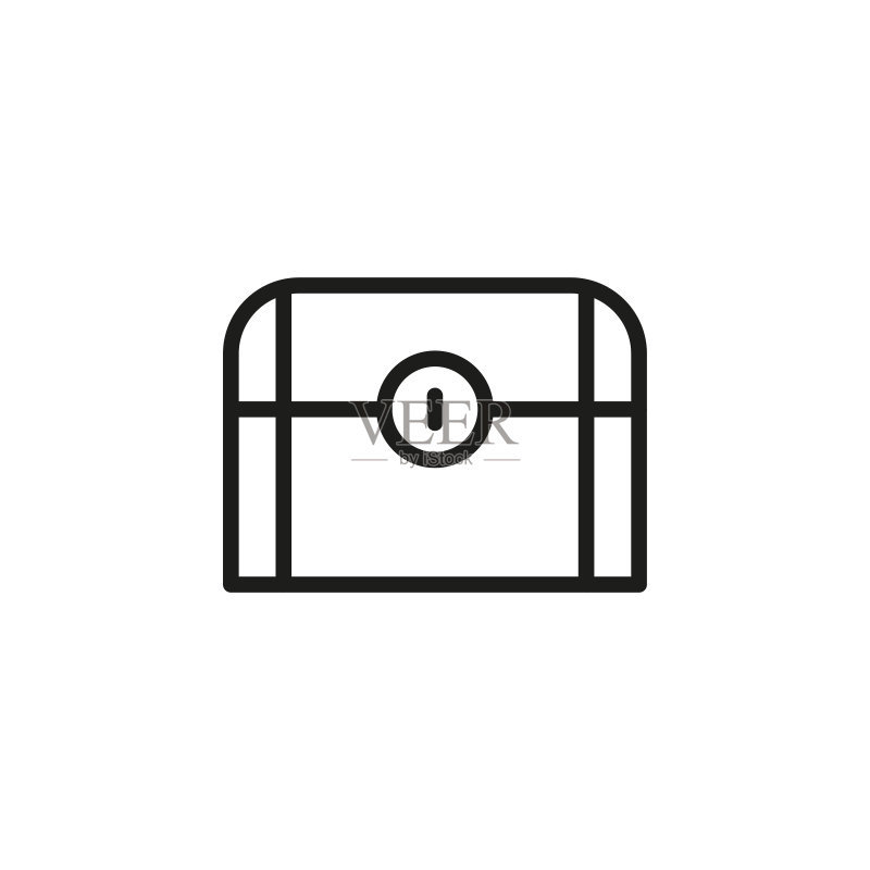 简约宝箱线条图标图标素材