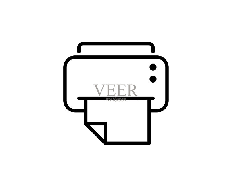 打印机线条图标图标素材