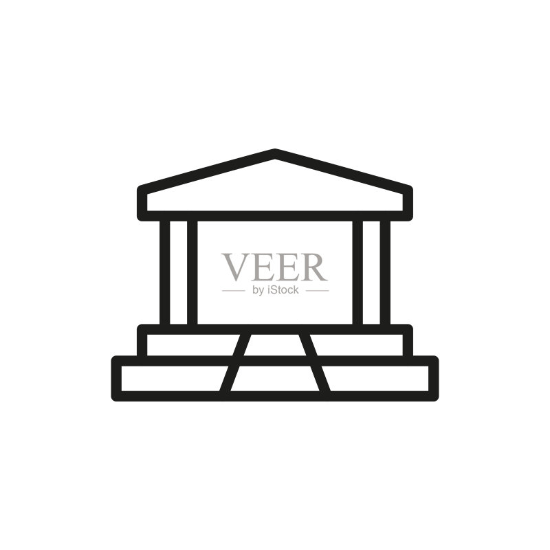银行线条图标图标素材