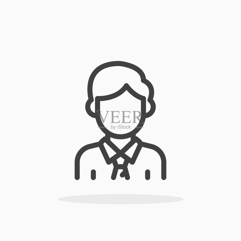 线条风格的商人图标图标素材