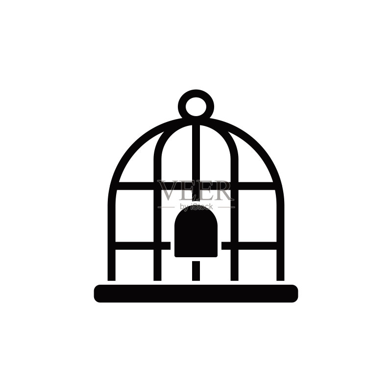 笼子鸟类图标:动物商店的UI和UX简单元素,网站或移动应用图标素材