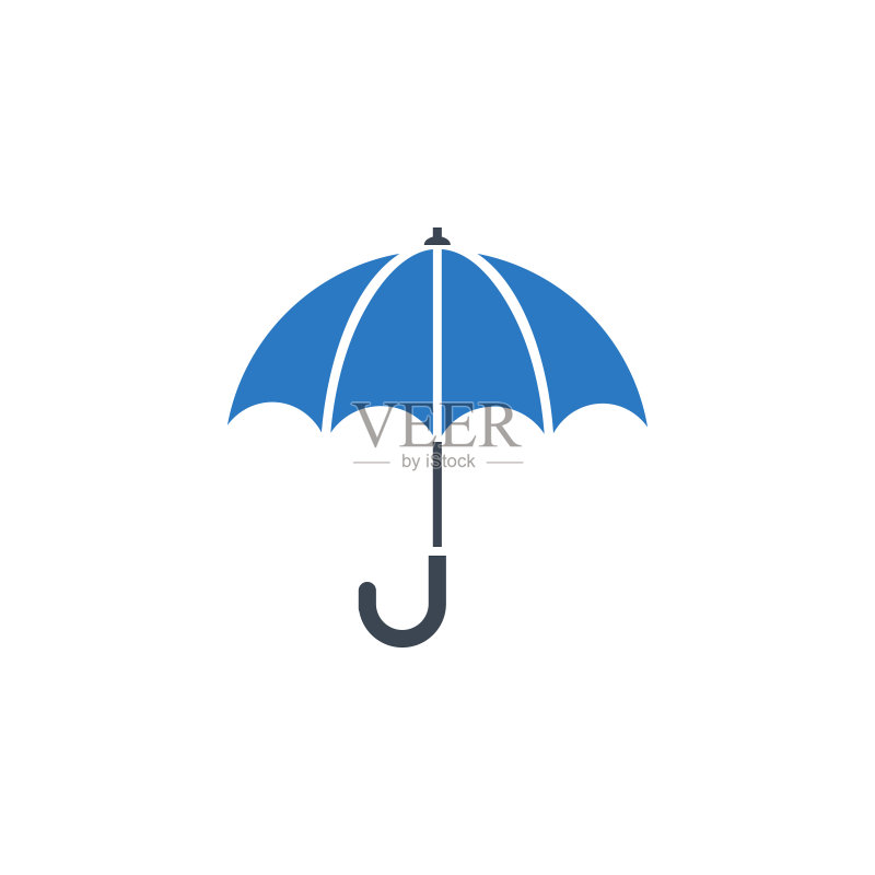 雨伞相关矢量字形图标图标素材