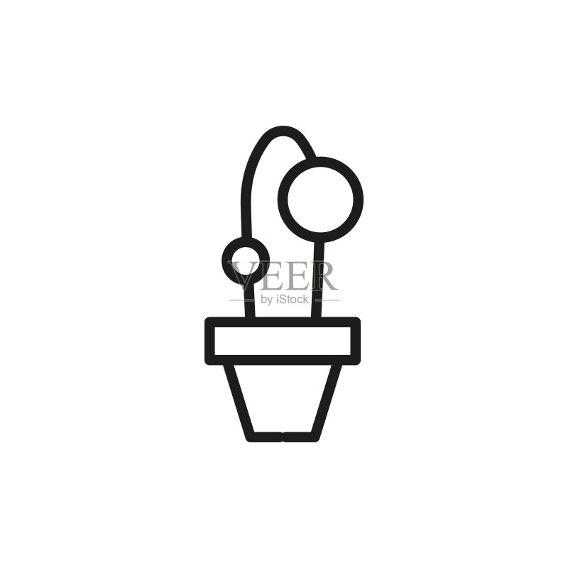简约仙人掌线条图标图标素材