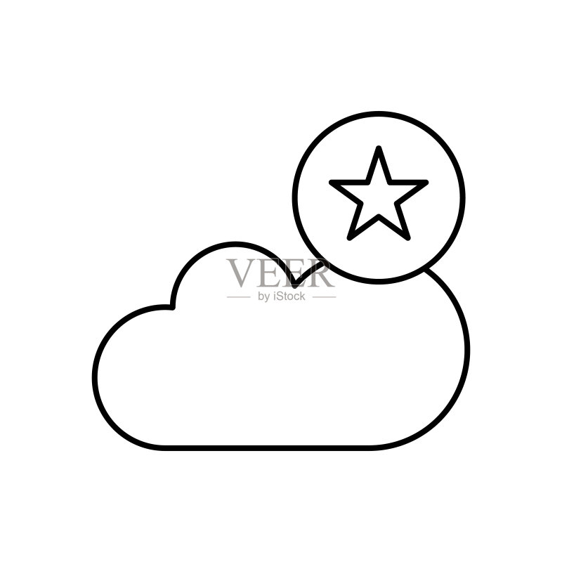 云计算、星形与SEO图标:商业UI/UX矢量元素图标素材