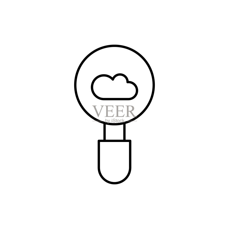 放大镜、搜索、SEO图标。用于UI和UX、网站或移动应用的商业图标的简单线条轮廓矢量元素图标素材