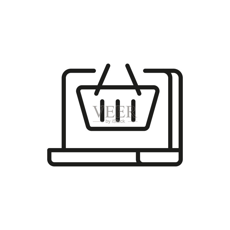 简约在线商店线条图标图标素材