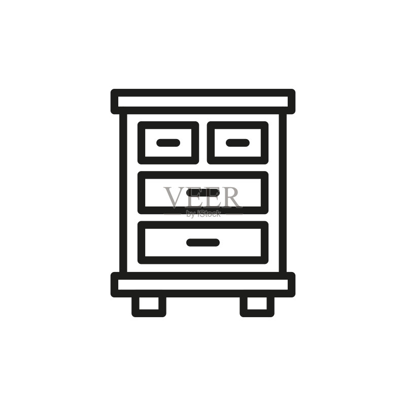 简约橱柜线条图标图标素材