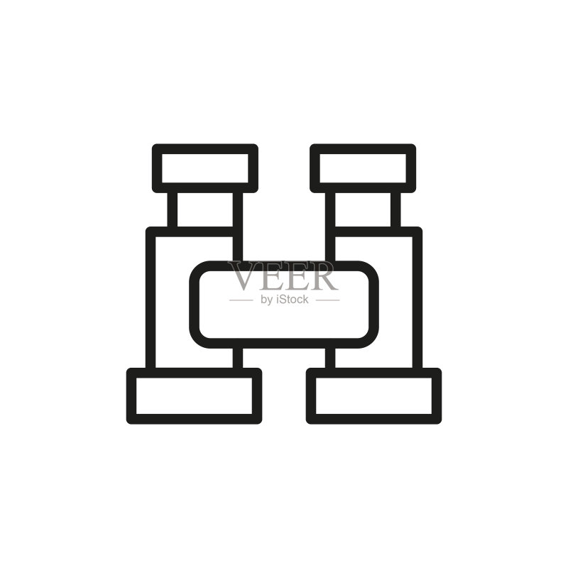 简易双筒望远镜线条图标图标素材