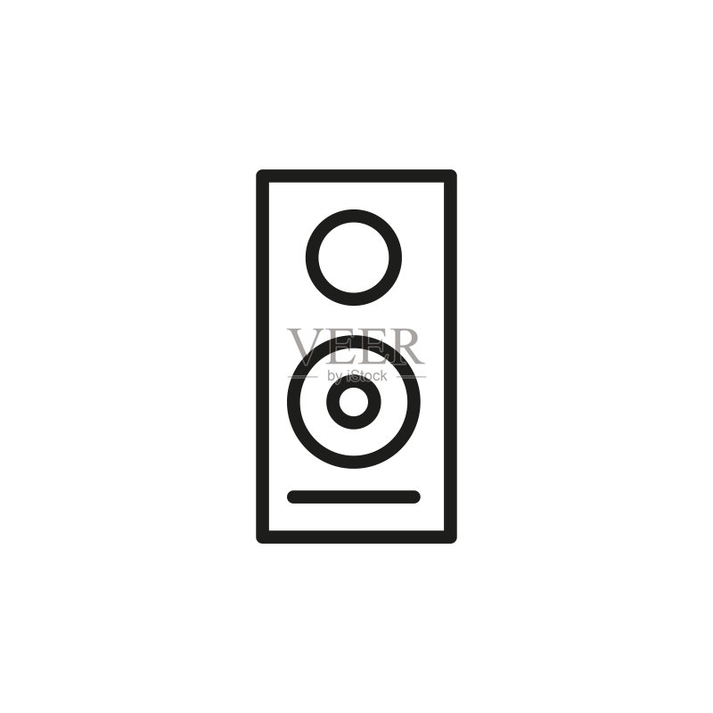 简约扬声器线性图标图标素材