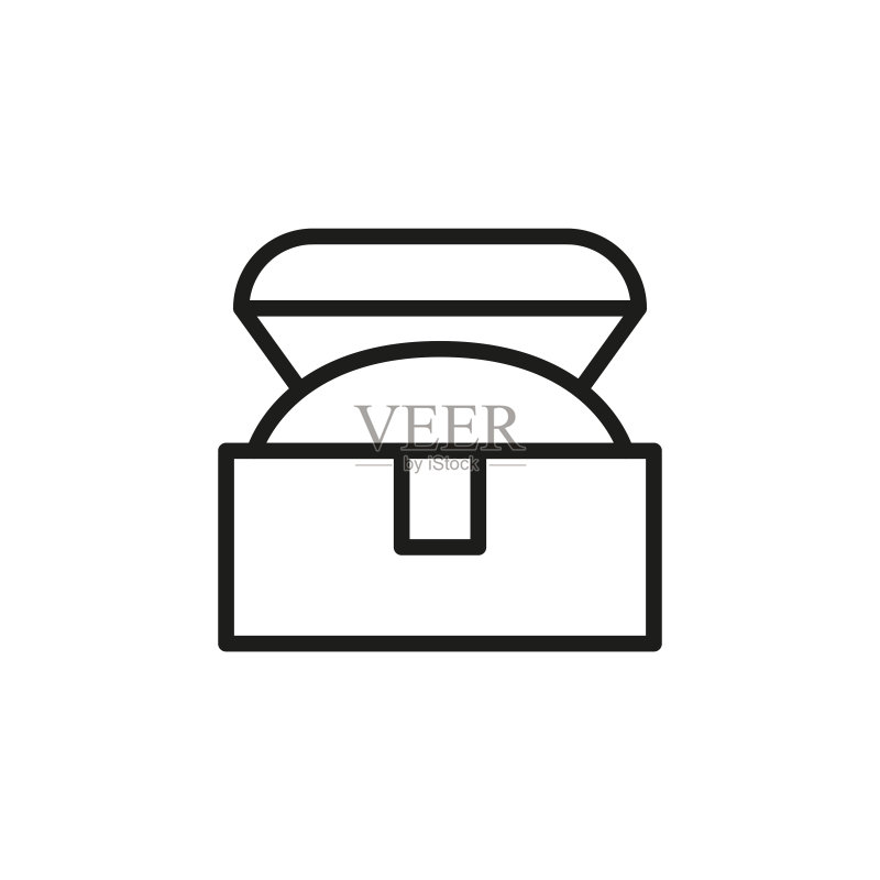 简约宝箱线条图标图标素材